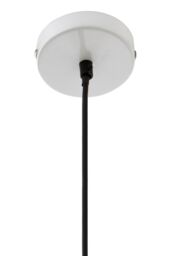 Orsina Ridged Bowl Grey Pendant Light, Curved Hanging Lamp With Retro Vent Holder, Modern Ceiling Pendant Light in White - thumbnail 3