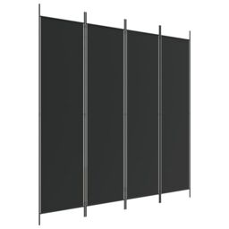 Berkfield Home 4-Panel Room Divider Black 200x200 cm Fabric - thumbnail 2