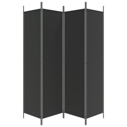 Berkfield Home 4-Panel Room Divider Black 200x200 cm Fabric - thumbnail 4