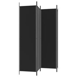 Berkfield Home 4-Panel Room Divider Black 200x200 cm Fabric - thumbnail 5