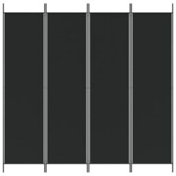 Berkfield Home 4-Panel Room Divider Black 200x200 cm Fabric - thumbnail 3
