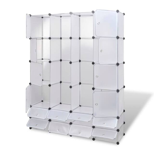 Berkfield Home Modular Cabinet 18 Compartments White 37x146x180.5 cm - image 1