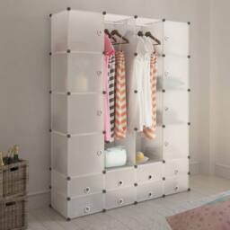 Berkfield Home Modular Cabinet 18 Compartments White 37x146x180.5 cm - thumbnail 2