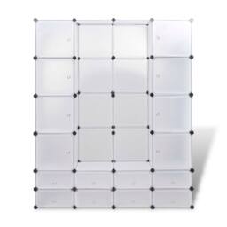 Berkfield Home Modular Cabinet 18 Compartments White 37x146x180.5 cm - thumbnail 4