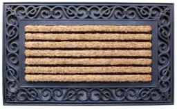 Kukoon Front Door Mat Ornate Iron Style Rubber Dirt Catching Rug in Black - Size: 45 cm x 75 cm - thumbnail 3