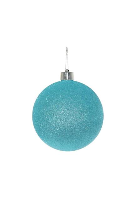 KDMD Turquoise Glitter Shatterproof Bauble 15cm - image 1
