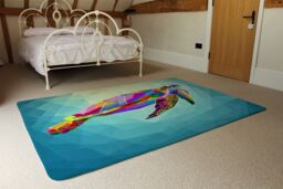 Benjamin Tate Design Geometric Blue Water Ocean Designer Rug in Natural - Size: Large - thumbnail 3