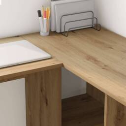 Berkfield Home Artisan Oak Computer Desk Artisan oak Particle board Medium in Light Brown - thumbnail 4