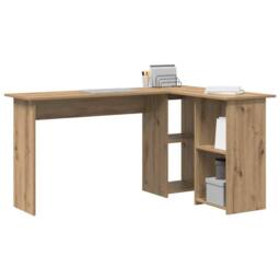 Berkfield Home Artisan Oak Computer Desk Artisan oak Particle board Medium in Light Brown - thumbnail 3