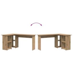 Berkfield Home Artisan Oak Computer Desk Artisan oak Particle board Medium in Light Brown - thumbnail 9
