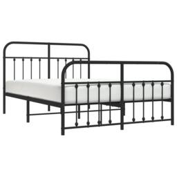Berkfield Home Metal Bed Frame with Headboard & Footboard Black 135x190 cm Double - thumbnail 3