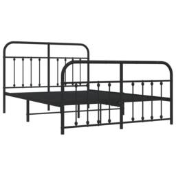 Berkfield Home Metal Bed Frame with Headboard & Footboard Black 135x190 cm Double - thumbnail 5