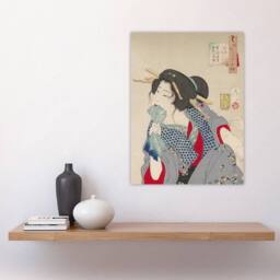 "Artery8 Yoshitoshi Woman Getting Tattoo Vintage Japanese Ukiyoe Wall Art Print - Size: W12"" x H16""" - thumbnail 4