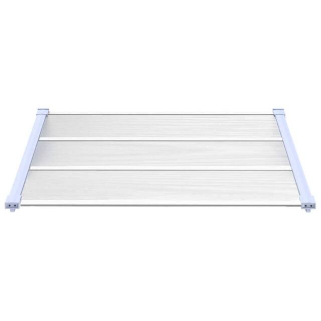 Berkfield Home Durable Door Canopy Grey & Transparent 122x90 cm Polycarbonate in Clear - image 1