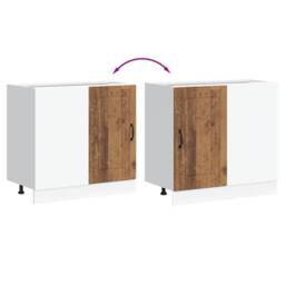 Berkfield Home Kitchen Base Cabinet Kalmar Old Wood Engineered Wood in Brown - thumbnail 8