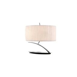 Netlighting Eve Table Lamp 2 Light E27 Small Polished Chrome with White Oval Shade - thumbnail 1