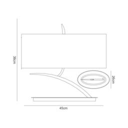 Netlighting Eve Table Lamp 2 Light E27 Small Polished Chrome with White Oval Shade - thumbnail 2
