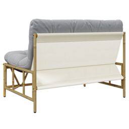 Berkfield Home Garden Bench with Cushion 110x80x71 cm Steel in Grey - Size: 110 x 80 x 71 cm - thumbnail 7