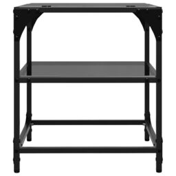 Berkfield Home Coffee Tables with Black Glass Top 2 pcs 40x40x45 cm Steel - Size: 40 x 40 x 45 cm - thumbnail 6