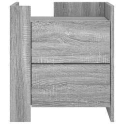 Berkfield Home Decorative Bedside Cabinet Grey Sonoma 45x50x50 cm Engineered Wood - Size: 45 x 50 x 50 cm - thumbnail 4