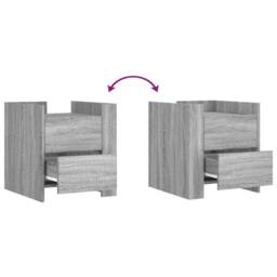 Berkfield Home Decorative Bedside Cabinet Grey Sonoma 45x50x50 cm Engineered Wood - Size: 45 x 50 x 50 cm - thumbnail 8