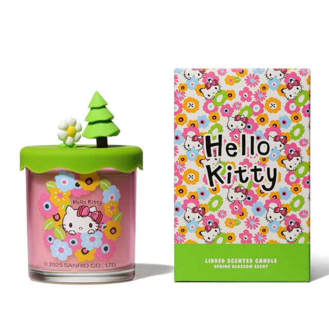 Hello Kitty Spring Blossom Candle - Glass Jar with 3D Silicone Lid in Pink - Size: Medium - image 1