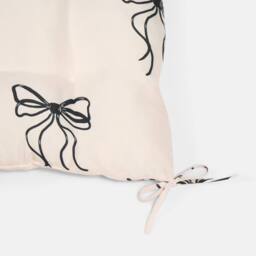 OHS 2 x Bows Print Garden Chair Cushions Outdoor Seat Pads in Cream - Size: 40 cm x 40 cm - thumbnail 6