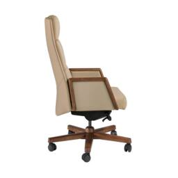 Angel Cerda Leatherette Swivel Office Chair with Walnut Wood Base - thumbnail 7