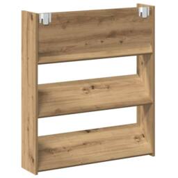 Berkfield Home Wall Shoe Cabinet Artisan Oak 80x18x90 cm Engineered Wood in Brown - Size: 80 x 18 x 90 cm - thumbnail 7