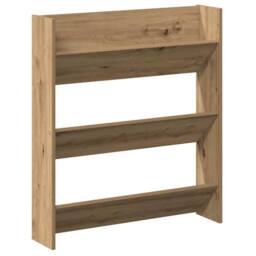 Berkfield Home Wall Shoe Cabinet Artisan Oak 80x18x90 cm Engineered Wood in Brown - Size: 80 x 18 x 90 cm - thumbnail 3