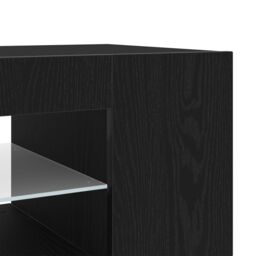 Berkfield Home TV Cabinet with LED Lights in Black Oak - 90 x 39 x 30 cm - Made from Engineered Wood - thumbnail 8