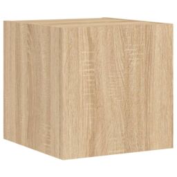 Berkfield Home TV Wall Cabinets with LED Lights 2 pcs Sonoma Oak 30.5x35x30 cm in Brown - thumbnail 8