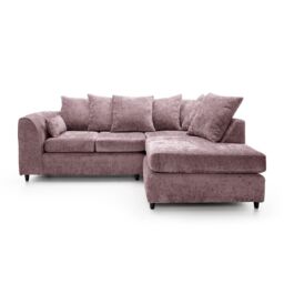 Abakus Direct Harriet Crushed Chenille Right Facing Corner Sofa in Pink - thumbnail 2