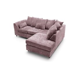 Abakus Direct Harriet Crushed Chenille Right Facing Corner Sofa in Pink - thumbnail 3