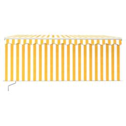 Berkfield Home Manual Retractable Awning with Blind 3.5x2.5m Yellow&White in Yellow
