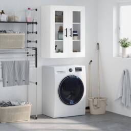 Berkfield Home Wall Mounted Cabinet White 69.5x34x90 cm - thumbnail 2