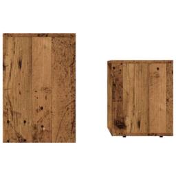 Berkfield Home Nesting Coffee Tables 2 pcs Old Wood Engineered Wood in Brown - thumbnail 5