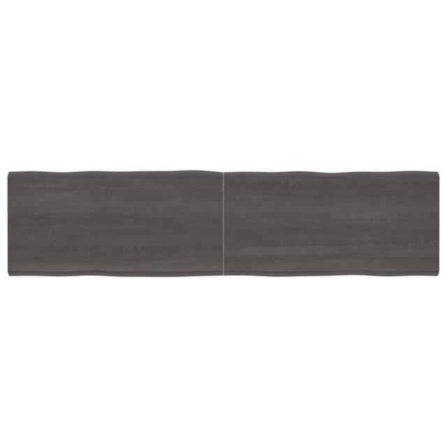 Berkfield Home Table Top Dark Grey 200x50x(2-4) cm Treated Solid Wood Live Edge in Brown - image 1