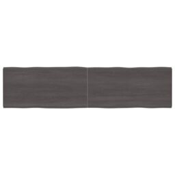 Berkfield Home Table Top Dark Grey 200x50x(2-4) cm Treated Solid Wood Live Edge in Brown - thumbnail 1