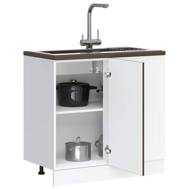 Berkfield Home Kitchen Base Cabinet Porto Brown Oak Engineered Wood - image 1
