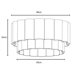 CGC Lighting Selina Scalloped Two Tier Navy Drum Lampshade Large 48cm - thumbnail 6