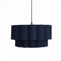 CGC Lighting Selina Scalloped Two Tier Navy Drum Lampshade Large 48cm - thumbnail 5