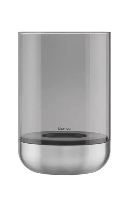 Blomus CALMA Lantern L - Stainless Steel matt, Glass Smoke in Silver - image 1