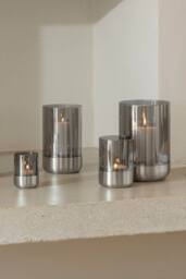 Blomus CALMA Lantern L - Stainless Steel matt, Glass Smoke in Silver - thumbnail 5