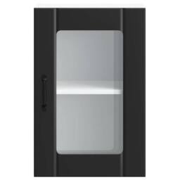 Berkfield Home Kitchen Wall Cabinet with Glass Door Lucca Black - thumbnail 6