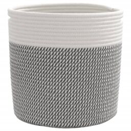 Berkfield Home Storage Baskets 2 pcs Grey & White √ò28x28 cm Cotton - Size: 28x28 cm - thumbnail 5