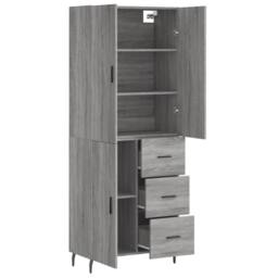 Berkfield Home Highboard Grey Sonoma 69.5x34x180 cm Engineered Wood - thumbnail 4