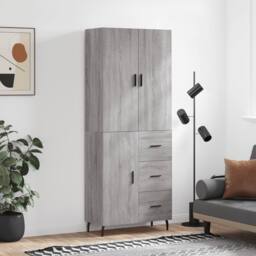 Berkfield Home Highboard Grey Sonoma 69.5x34x180 cm Engineered Wood - thumbnail 2