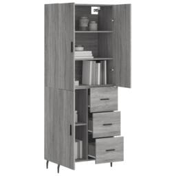 Berkfield Home Highboard Grey Sonoma 69.5x34x180 cm Engineered Wood - thumbnail 1