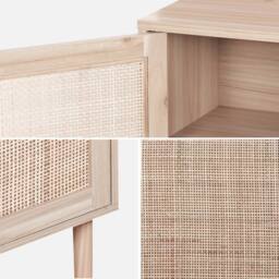 sweeek Pair Of Woven Rattan Bedside Tables in Light Brown - thumbnail 4